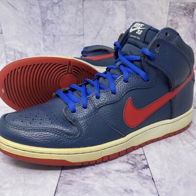 Nike SB Dunk High Men's Sz 12 M Squadron Blue Red 305050-463 Athletic Shoes