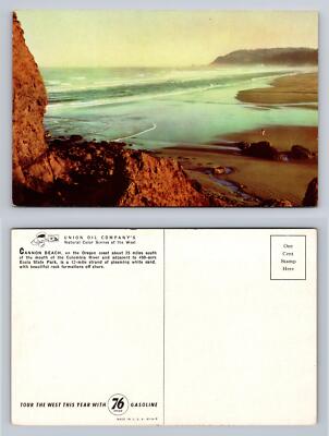 Cannon Beach Oregon Vintage Postcard Scenic Ocean View Ecola State Park