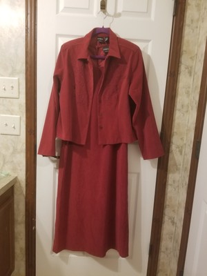 Size L Erika red 2pc Dress jacket outfit set