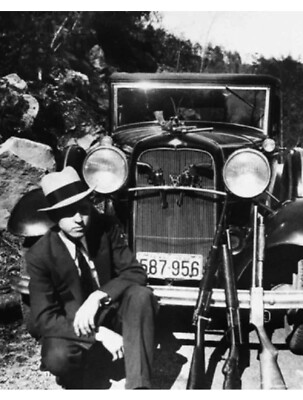Young CLYDE BARROW ''Gun Pose'' Hochglanz 4x6 Fotodruck Bonnie Parker