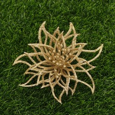 10 % Fiori glitter natalizi decorativi fiori di ghirlanda natalizia artificiale