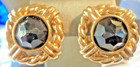 Vintage 1970's Swarovski (S.A.L. Logo)Gold Rhodium Plated Black Crystal Earrings — photo 3