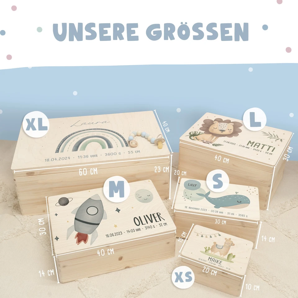 Peronalisierbare Erinnerungsbox "DINO" Erinnerungskiste Geschenk Geburt Kinder - Bild 4 von 4