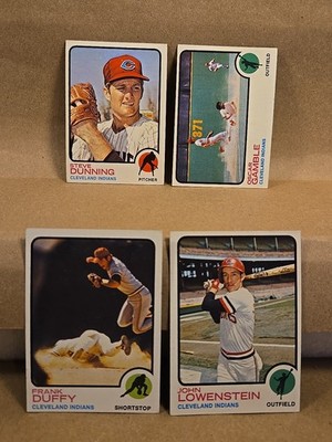 1973 Topps Baseball Cleveland Indians Duffy Dunning Gamble Liwenstein Excellent 