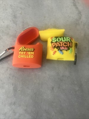 Reese s & Sour Patch Kids Mini Plastic AirPod Case Set, Multicolor (2 pcs)