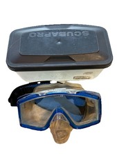 Scubapro Crystal VU Scuba / Snorkel Mask Blue w/ Storage Container