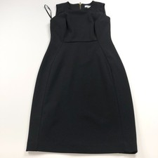 Calvin Klein 6 Sheath Cocktail Polyester Knee Dress Zipper Black MINT