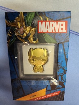 *CHEAP* 2023 Marvel LOKI  1oz .999 Silver Gold Gilded Chibi 1/ 200 - SHIP FAST!!