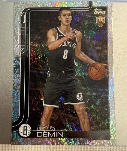 2025 Topps Basketball Aqua Holo Foil Egor Demin #208