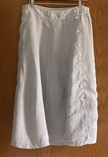 Elemente Clemente Size 3 L/10 Light Blue Button Front Linen Maxi Skirt EUC