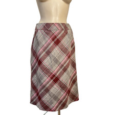 VTG Pendleton 100 Virgin Wool Plaid Maxi Skirt SZ 12 USA Academia Pink Heritage