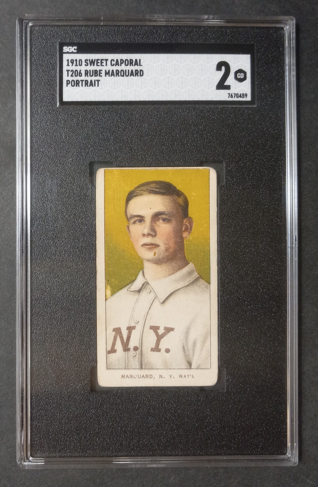1909-11 T206 - Rube Marquard - HOF - Sweet Caporal 350/30 - SGC 2 GOOD