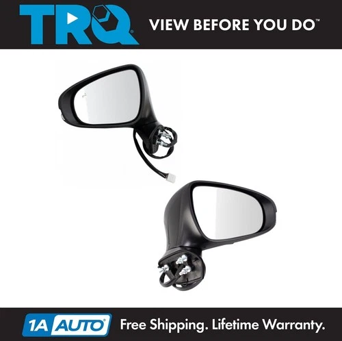 TRQ 2pc Mirror Set Memory Blind Spot LH & RH Sides for Lexus ES300h ES350