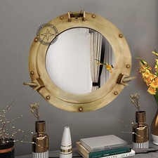 Antique Style Decorative Round Aluminum Porthole Wall Mirrors 9 Inch Wall CVFD