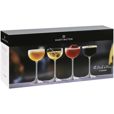 Dartington Nick & Nora Cocktail Gläser 4er Set Bleifrei Kristall Geschenkbox