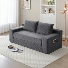 Memory Foam Cloud Loveseat Sofa 2 in 1 Convertible Folding Couch Bed No Assembly