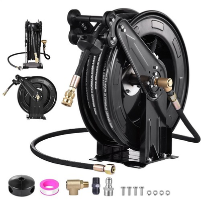 #ad #ad Retractable Pressure Washer Hose Reel 3 8quot; x 50 ft Auto Rewinding w 50ft Hose $169.60