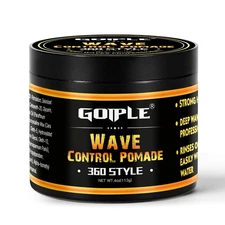 Natural Wave Pomade for Men Strong Hold, Easy Wash 360 Wave Training Hair Cre...