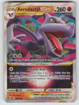 Aerodactyl VSTAR 093/196 Holo VSTAR Rare Lost Origin Pokemon Holo Near Mint
