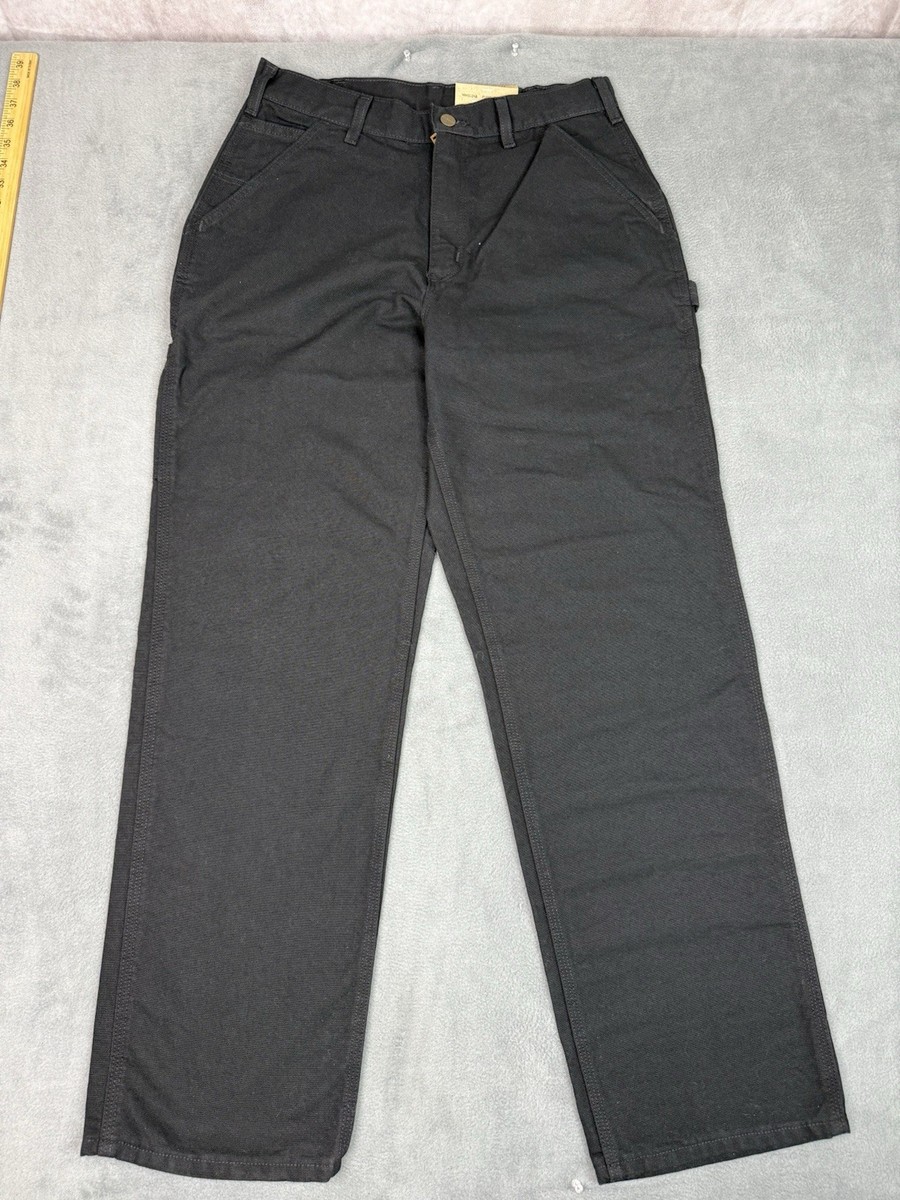 Carhartt Mens 32x32 Black Canvas Loose Original Fit Work Dungaree