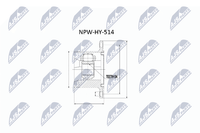 NTY NPW-HY-514 Gelenksatz, Antriebswelle Vorne Rechts FüR Hyundai