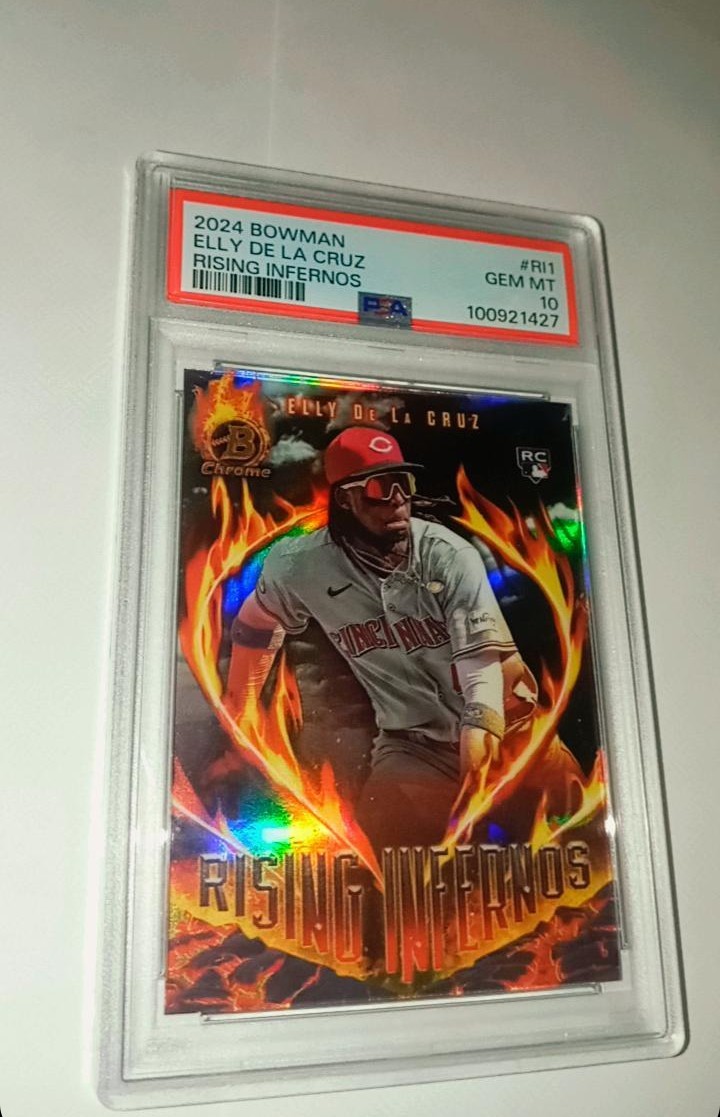 2024 Bowman Chrome Elly De La Cruz Rc Rising Infernos Refractor PSA 10 🔥reds