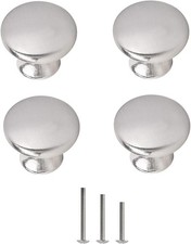 4X Satin Brushed Nickel Knobs 30mm for Kitchen Bathroom