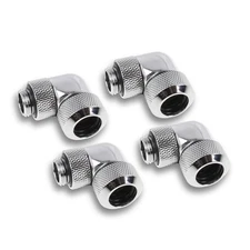 Alphacool 13mm G1/4 90 Degree Rotatable Fitting , Chrome, 4pk