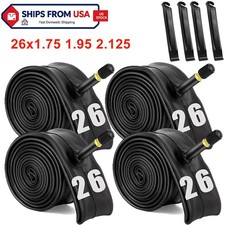 4Pack 26" Bike Inner Tubes 1.75-2.125 Schrader Valve 33mm Bicycle Tubes.