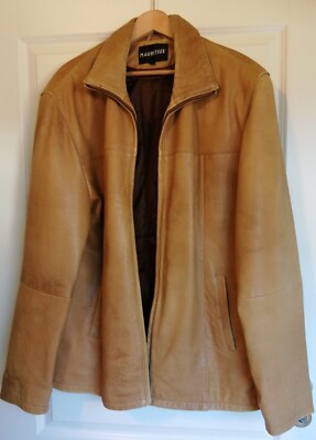 Mauritius Herren Lederjacke, Gr. XXL, Cognac, echtes Leder, Futter herausnehmbar