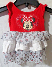 Disney Girls Red Minnie Mouse Dress Minnie Mouse Tulle Tutu Dress Size 12M