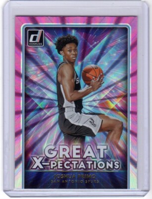 2021 Panini Donruss Great X-Pectations Joshua Primo #3 Holo Pink Laser Spurs