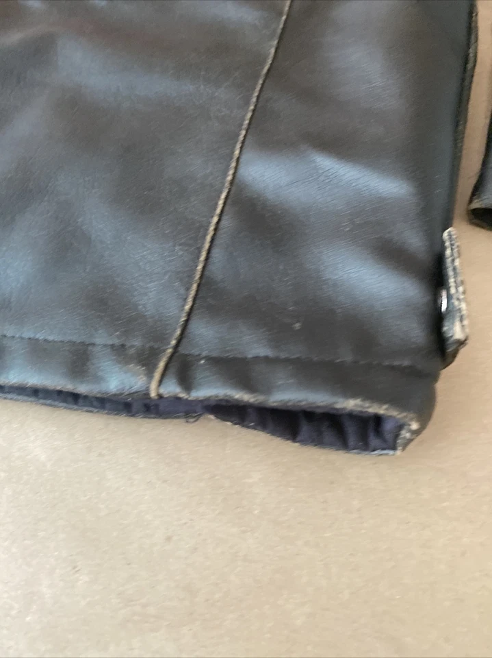 Chaqueta de cuero para moto de cuartel general para niños talla 6 bordada Foto 4 de 4