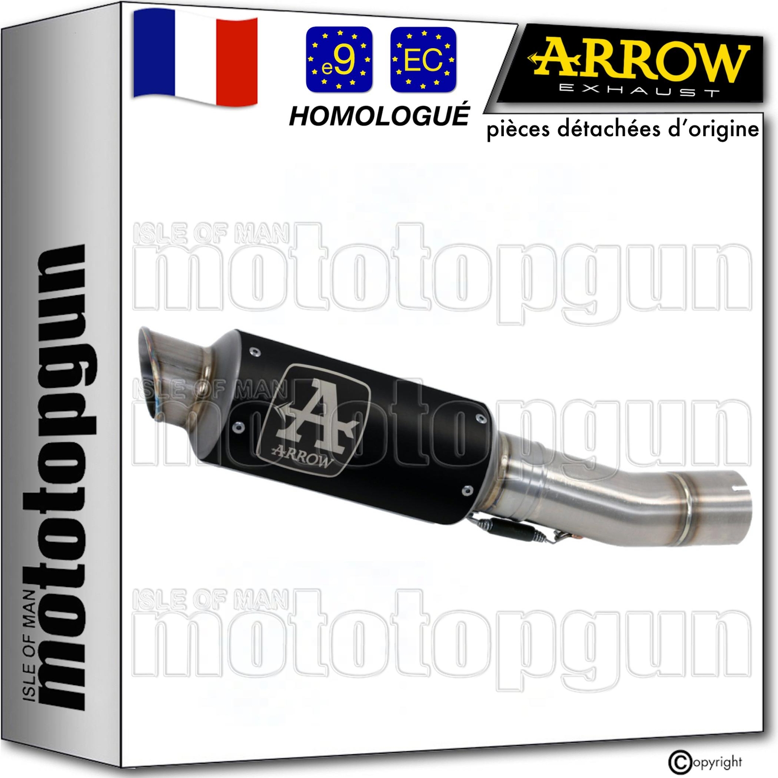 Pot d'échappement Arrow GP2 avec silencieux compact noir pour KTM Duke 390