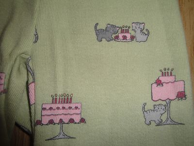 Legging Gymboree Fille Vert Avec Chatons Et Gâteaux - Taille 3-6 Mois - Occasion Très Bon état
