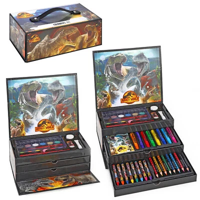 Jurassic World 52-teilig Kinder Malkunst Set Aquarell Filzspitze Stifte Bleistifte