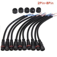 For Outdoor LED Light Wire 2Pin-8Pin Waterproof Cable Connector Male Female Kit