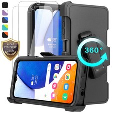For Samsung Galaxy A14 5G A13 A12 Case Shockproof Belt Clip Cover/Tempered Glass