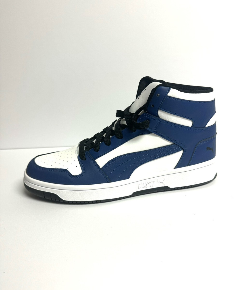 Puma Mens Rebound Layup Basketball Shoe White/Blue Size 11.5  display picture 3