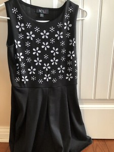 black cut out skater dress