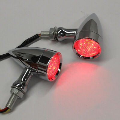 4x Motorcycle LED Turn Signals - Mini Bullet Style, Chrome, 12V For Kawasaki Vulcan VN 500 900 1500-901208