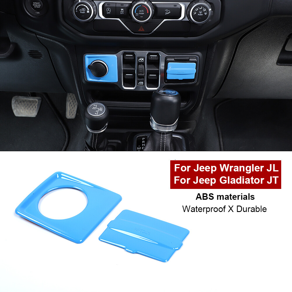 Cigarette Lighter & USB Socket Trim For Jeep Wrangler JL & Gladiator JT 18+  Blue