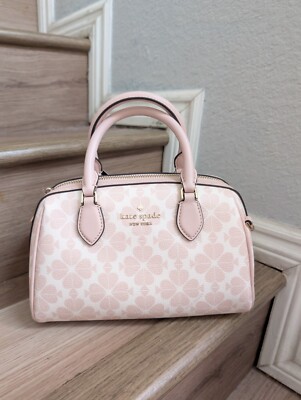 NWT Kate Spade KG483 Spade Flower Small Dolly Duffle In Rose Smoke