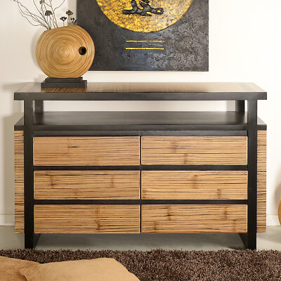 Bambus Kommode Ming Natur Schwarz Designer Edel Mbel Schrank Sideboard  Holz | eBay.de