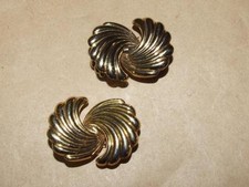 Vintage S G D'OR Gold Tone Swirled Ribbed Bow Style Shoe or Dress Clips Patented