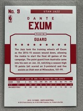2015-16 Panini NBA Hoops Red Back Dante Exum Utah Jazz No. 9