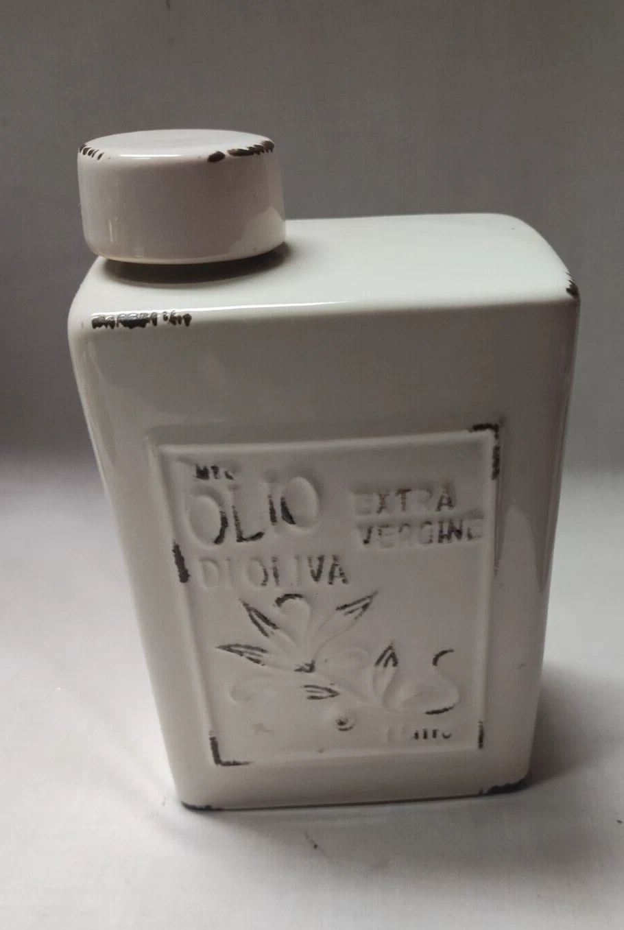 Pottery Barn Olive Oil Dispenser Rustic Italian with Cork Stopper