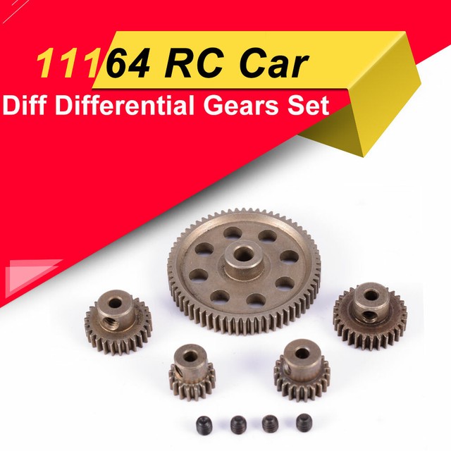 RC Car Metal Spur Gear Set - 64T & 17T/21T/26T/29T Gears For HSP & RedCat 1/10 Scale Models