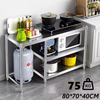 Tavolo Acciaio Inox Pieghevole 100x80x70cm - Portata 200kg, Per Cucina E Ristorazione