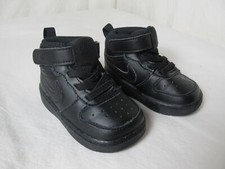 Nike Toddler/Children Black Leather Court Borough Mid 2 Size 4C EUC R7